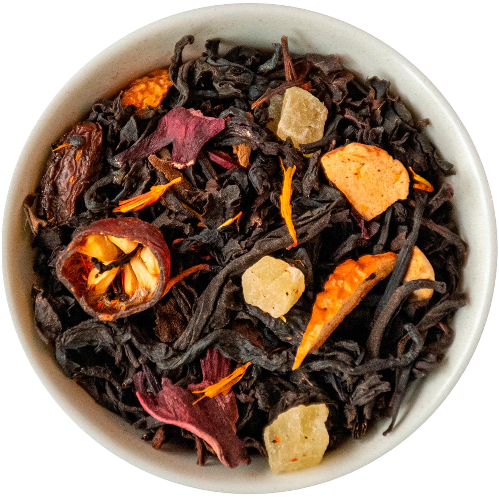 ИМПЕРАТОРСКИЙ (Черный индийский чай, ягоды годжи, гибискус, сафлор, ароматизирован натуральными маслами. 200 гр)